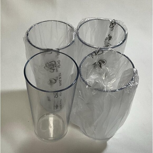 Tupperware Sheerly Clearly Elegant Acrylic 14 oz 400 ml Tumbler set Of 4 - Picture 1 of 3